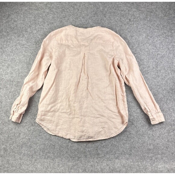 Sundance Catalog Linen Top Womens L Pintuck Button Long Sleeve Coastal Boho* - Picture 4 of 11